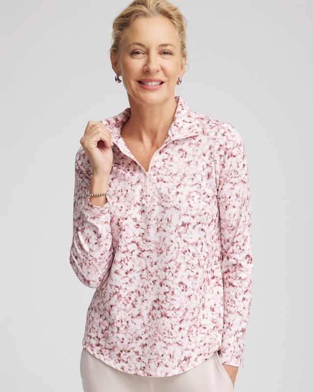 Zenergy UPF Printed Zip-Front Pullover